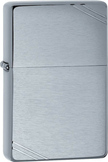 Zippo Vintage Windproof Lighter Flame Brushed Chrome