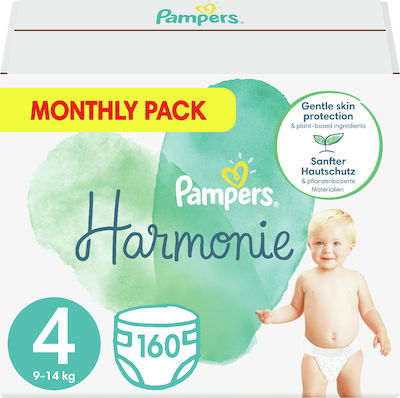 Pampers Harmonie Πάνες με Αυτοκόλλητο No. 4 για 9-14kg 160τμχ