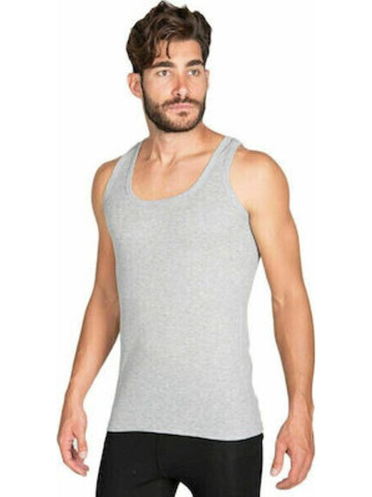 Ανδρικές Φανέλες Αμάνικες σε Γκρι Χρώμα 3Pack