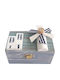 Kapadakis Wood Art Wooden Jewellery Box Light Blue 14x14x8cm