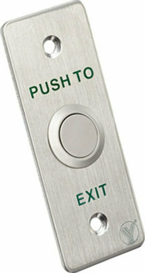 Yli Electronic Complete Wall Push Exit Button with Frame Silver PBK-814A