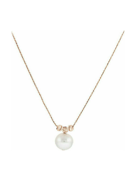 Rose Gold Pendant Necklace by SAVVIDIS with 14K Gold Pearl