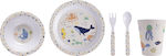 Ladelle Baby Melamine Feeding Set Ocean 5pcs White