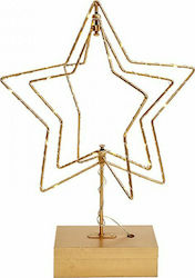 Zaros Metal Illuminated Christmas Decorative Desktop Star 22x22x35cm Gold