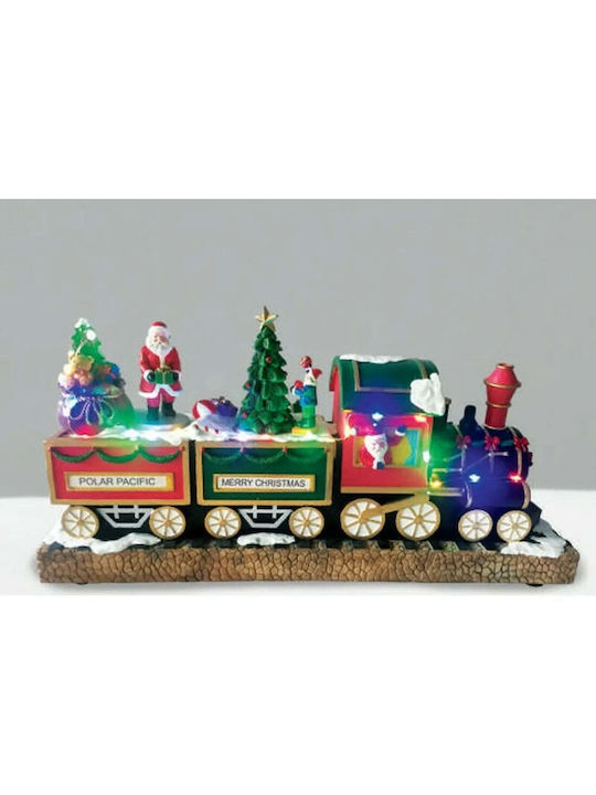 Aca Illuminated Christmas Plastic Figure Train Height 38cm with Music