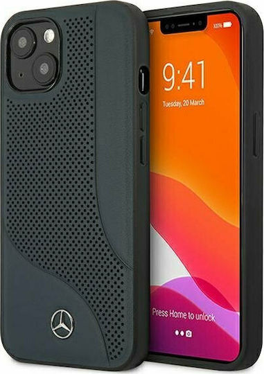 Mercedes-Benz Leather Perforated Area Umschlag Rückseite Leder Marineblau (iPhone 13 Mini)