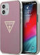 Guess Faceplate Metallic Collection Umschlag Rückseite Kunststoff Rosa (iPhone 12 mini) GUHCP12SPCUMPTPI