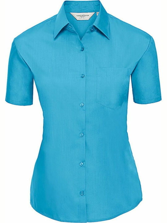 Russell Europe Women's Promotional T-Shirt Short Sleeve in Turquoise Color