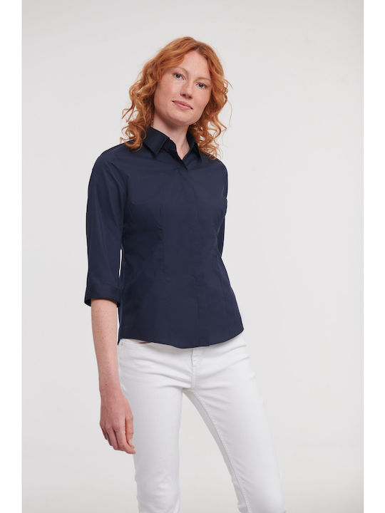 Russell Europe R-926F-0 Women's Monochrome Long Sleeve Shirt French Navy