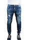 9009 Ανδρικό Παντελόνι Τζιν με Skinny Εφαρμογή Mid Blue