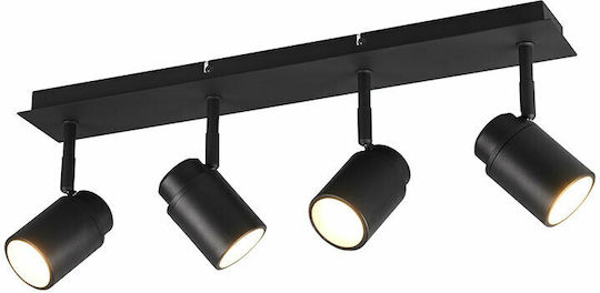 Trio Lighting Angelo Spot mit 4 Lichtern und mit Fassung GU10 in Schwarz Farbe