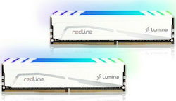 Mushkin Redline Lumina RGB White 64GB DDR4 RAM με 2 Modules (2x32GB) και Ταχύτητα 3600 για Desktop