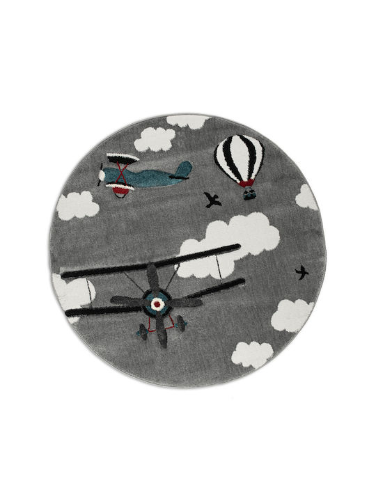 Koulis Carpets 9359A Παιδικό Χαλί Grey Στρογγυλό με Διάμετρο 133cm Πάχους 13mm
