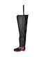 Portwest Men's Thigh Safety Wellies Black
