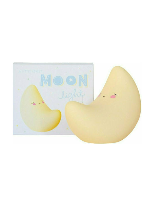 Led Kids Decorative Lamp Moon Yellow 14x9x8εκ.