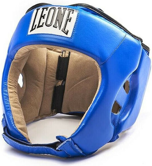Leone Contest Κάσκα Πυγμαχίας Ενηλίκων Aνοιχτού Τύπου Δερμάτινη Μπλε