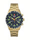 Swiss Alpine Military by Grovana Men's Watch 45mm Chronograph Battery with Gold Metal Bracelet