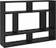 Shelf Wall Black Velvet-Black Metal 75x16x55cm