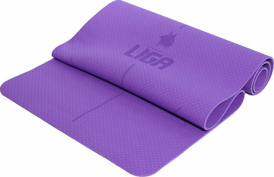 Liga Sport Original Στρώμα Γυμναστικής Yoga Μωβ (185x68x0.6cm)