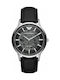 Emporio Armani Watch Automatic with Silver Leather Strap