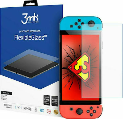 3MK Flexible 2.5D hybrid glass Screen Protector for Switch OLED In Transparent Colour