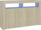 Sideboard Wooden Sonoma Oak 115.5x30x75cm