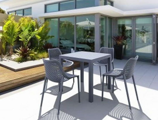 Outdoor-Stuhl Polypropylen Air Dark Grey 4Stück 50x60x82εκ.