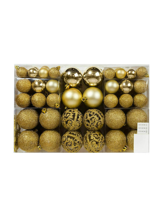 Χριστουγεννιάτικες Μπάλες Πλαστικές Χρυσές 100τμχ