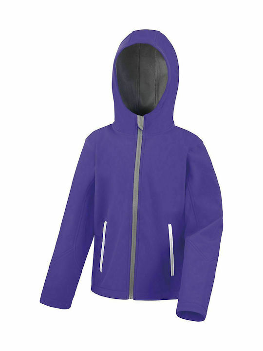 Wasserdichtes Kinder Sport Jacke Kurz mit Kapuze Lila