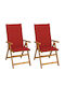 Hölzernes mit Kissen Red 2Stück 56x70x110cm