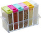 Plastic Tabletop Spice Rack with Stand Transparent 6pcs