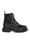 1840 Anatomical Leather Kids Boots with Zipper Black