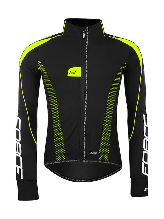 Force Pro Softshell Männer Wasserdicht Fahrrad-Windjacke Langarm Schwarz