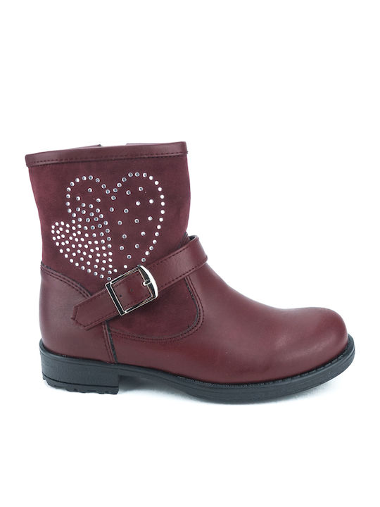 Scarpy 14 Kids Boots with Zipper Burgundy