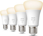 Philips Smart Λάμπες LED 9W για Ντουί E27 και Σχήμα A60 Θερμό Λευκό 806lm Dimmable 4τμχ