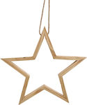 Zaros Wood Christmas Decorative Pendant Star 29cm Beige