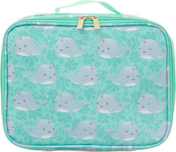 Sass & Belle Alma Narwhal Handtasche für Lebensmittel Türkis 20x8x25cm