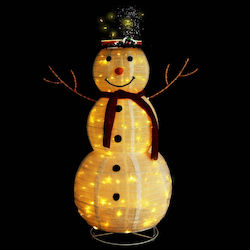 vidaXL Christmas Fabric Outdoor Illuminated SNowman Figure White Electric 120cm