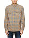 S-east Long-sleeved Cotton Shirt Checked Orange