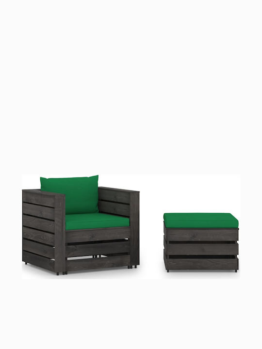 Garden & Outdoor Furniture Sets Living Room Set Pieces Small Balcony Green with Pillows