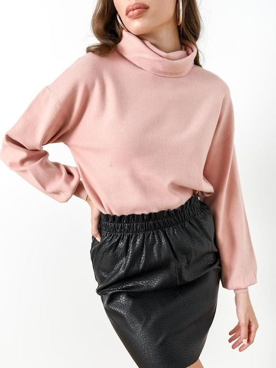 Vero Moda Women's Long Sleeve Pullover Turtleneck Pink/Misty Rose