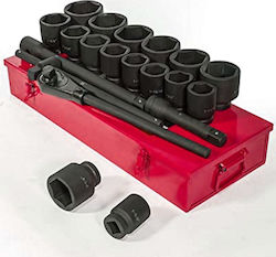 Crauss Socket 21 3/4 Ratchet With 3/4 Sockets 21 Pieces