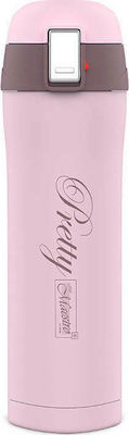 Maestro MR-1643 Bottle Thermos Stainless Steel Pink 400ml with Mouthpiece MR-1643-40C