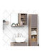 HomCom 834 244 Rechteckiger Badezimmerspiegel aus MDF mit Regal & Schrank 57x49.2cm Braun