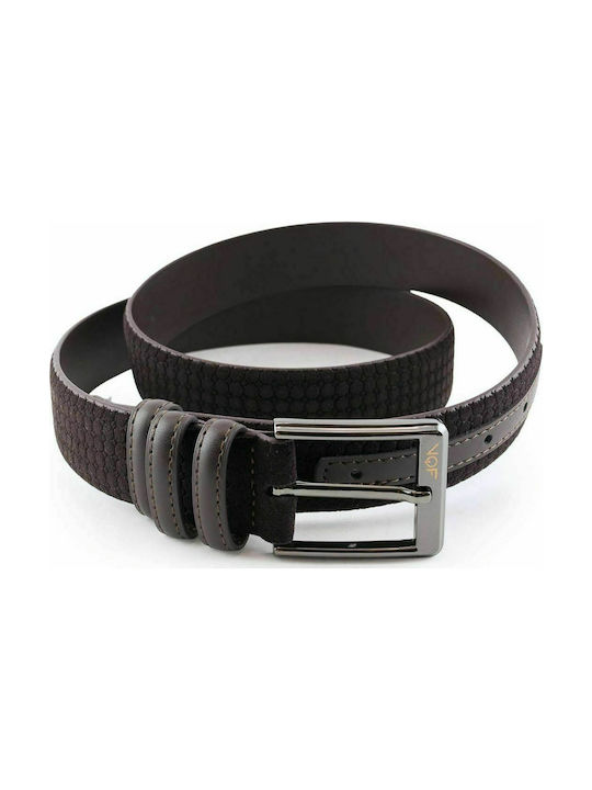 VQF Polo Line Men's Leather Belt Brown