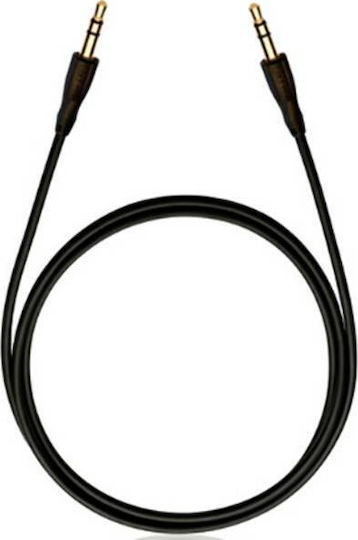 Oehlbach Καλώδιο Ήχου 3.5mm male - 3.5mm male Μαύρο 0.5m με Επίχρυσους Ακροδέκτες D1C84016