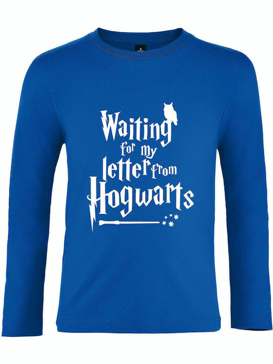 Kids Long Sleeve "Waiting for my letter from Hogwarts, Harry Potter", Royal blue