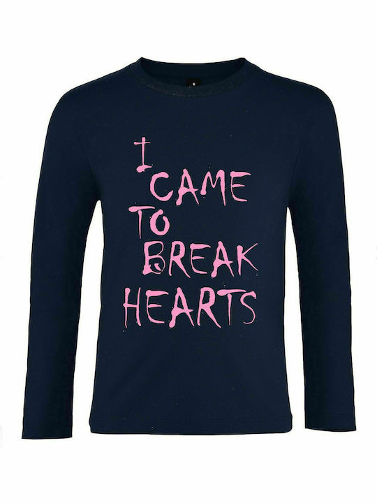 Children's Long Sleeve "I Came To Brake Hearts", French navy