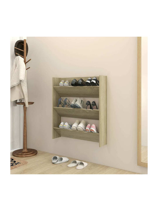 Suport pentru pantofi cu 3 Rafturi Stejar Sonoma L80xW18xH90cm