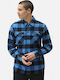 Sacramento Long-sleeved Flannel Shirt Checked Blue